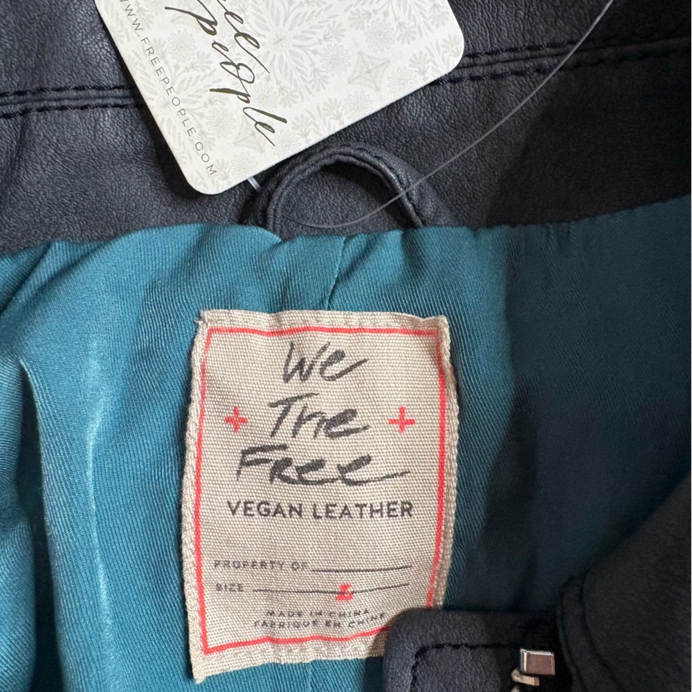 Free People Blair Vegan Leather Jacket Charcoal Oversized Large - Picture 14 of 16